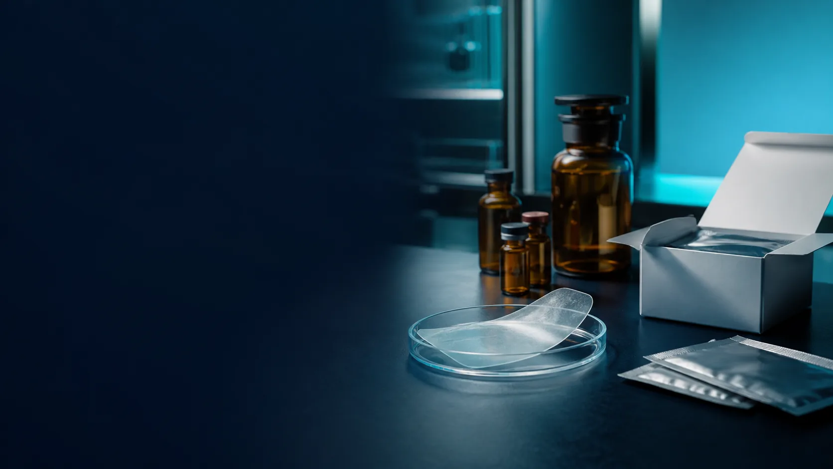 Amber vessels protected oral film samples and controlled laboratory light