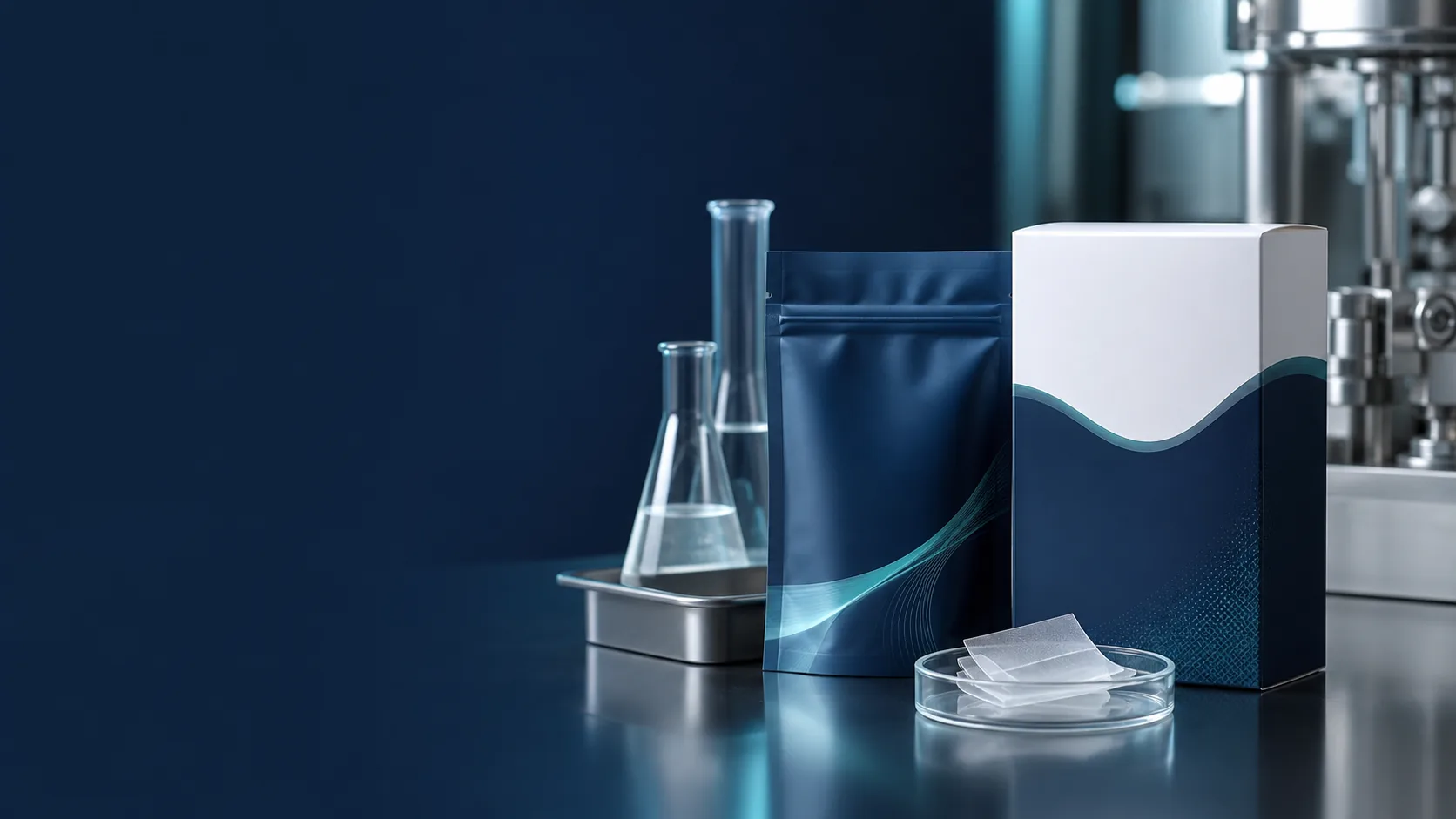 Luxury matte pouch and carton for an antioxidant oral film concept