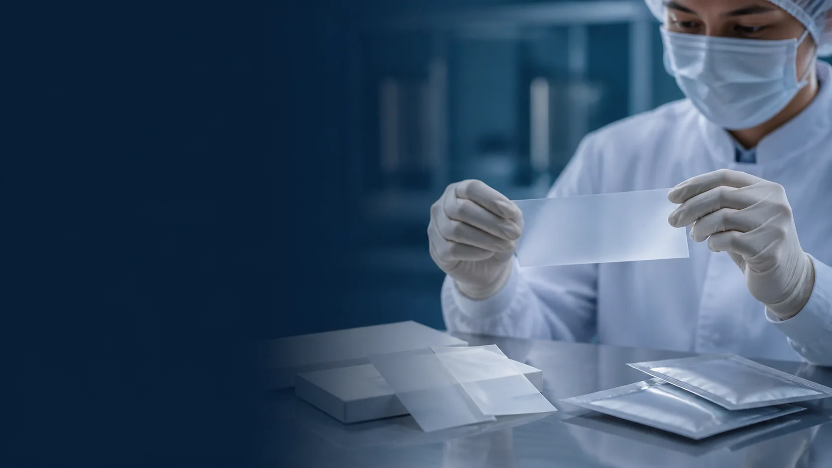 Quality testing of collagen oral film flexibility and sealed pouch integrity