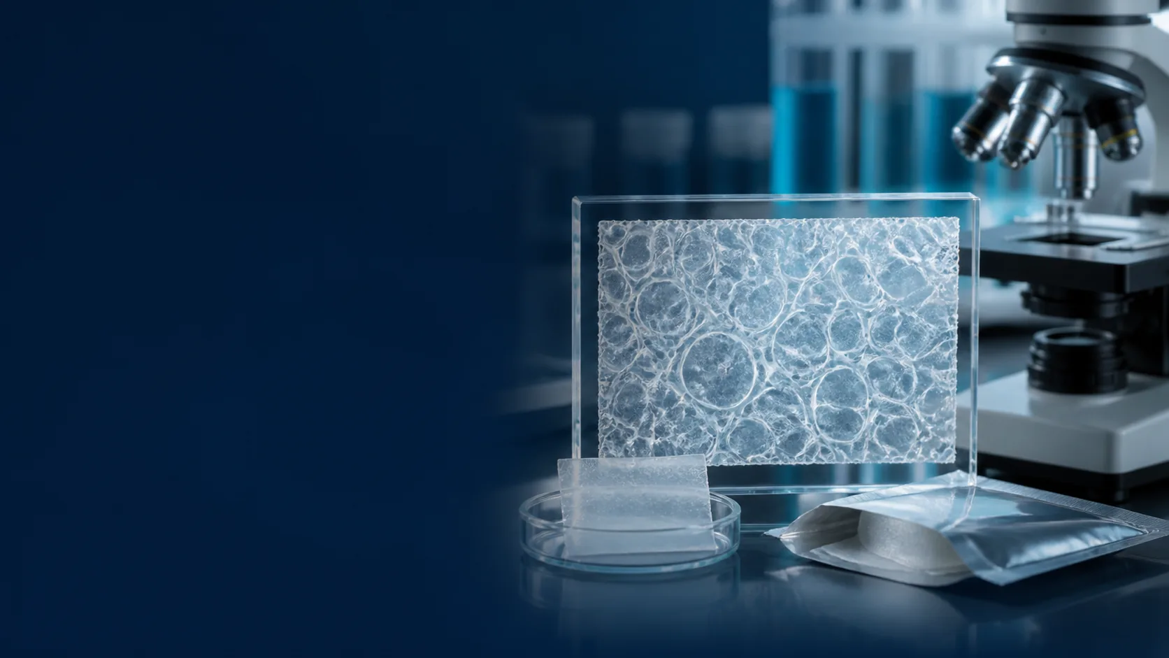 Scientific examination of oral film matrix structure with microscope