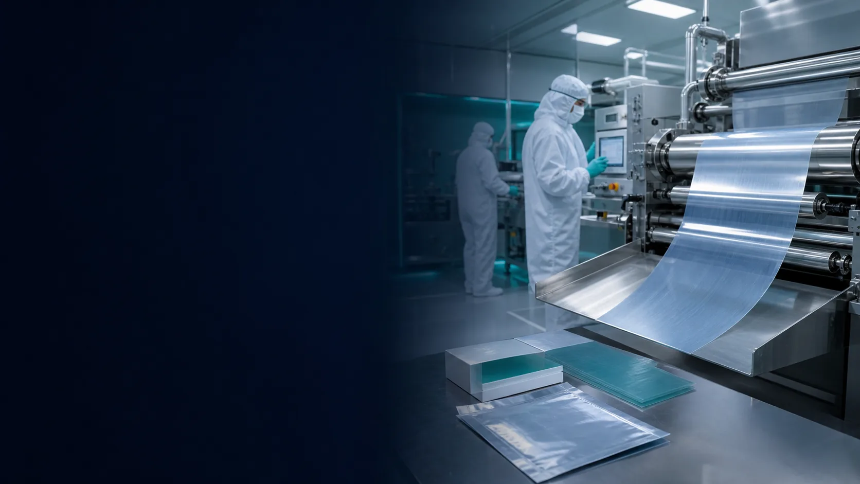 Pilot scale oral film coating and converting equipment in a clean facility