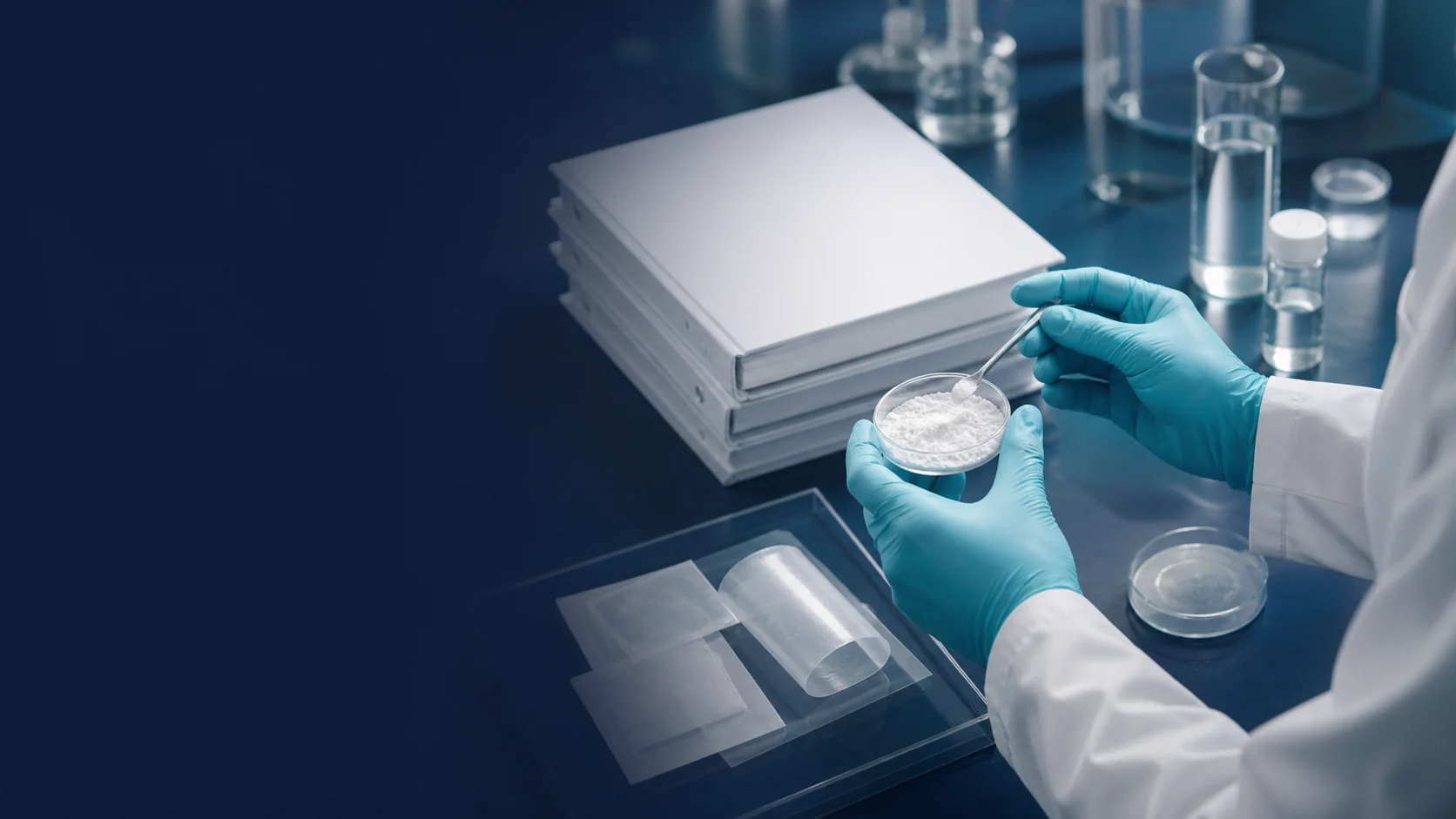 Analytical review of peptide material documents and oral film prototypes in a clean laboratory