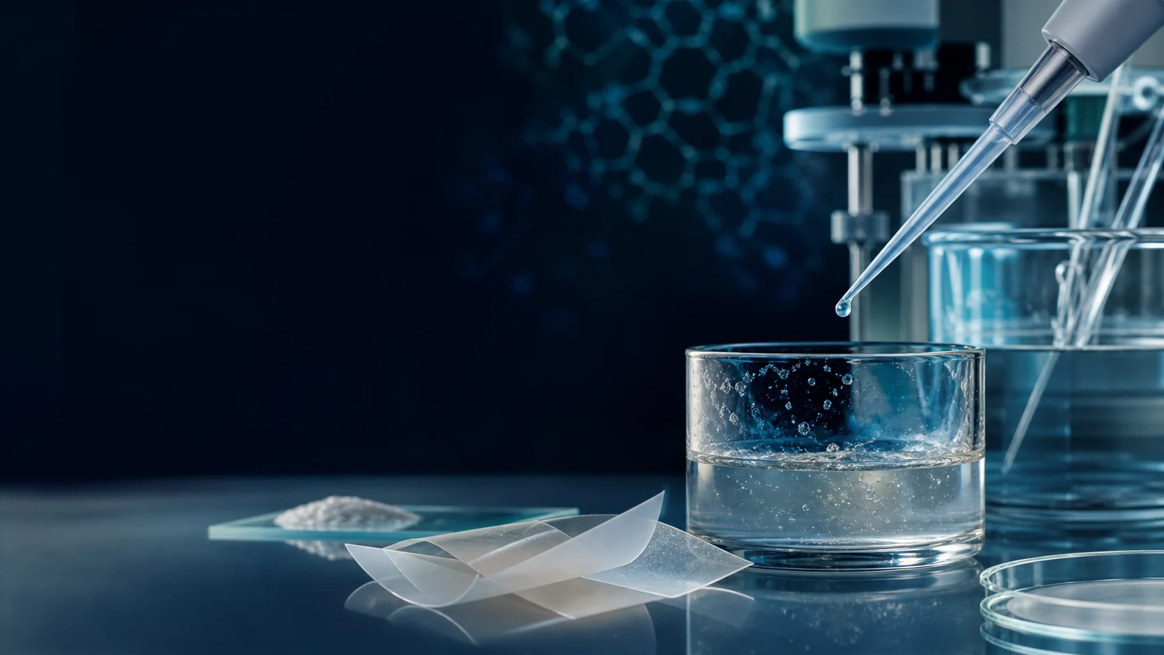 Peptide dispersion vessels and flexible oral film samples on a formulation bench