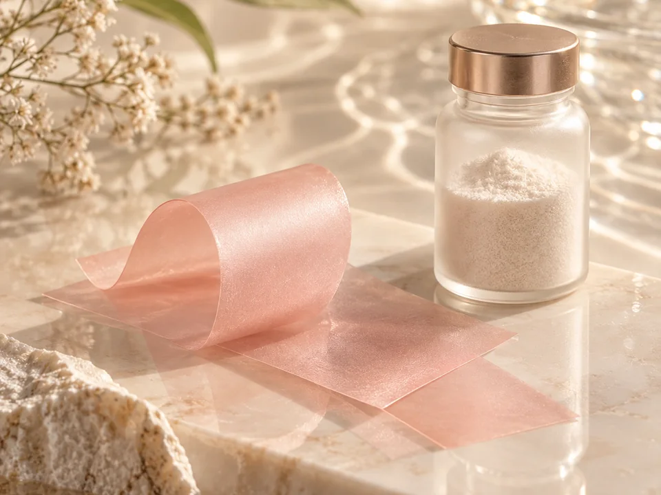 Blush collagen peptide oral film strips