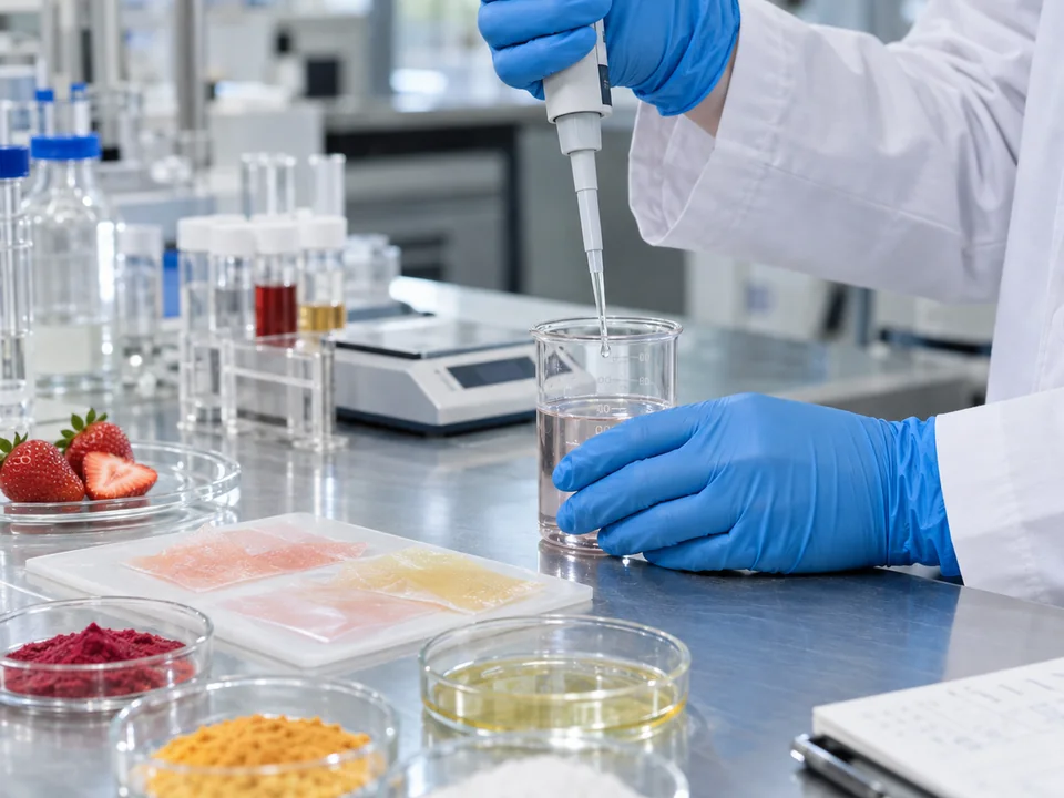 Scientist adjusting an oral film formulation