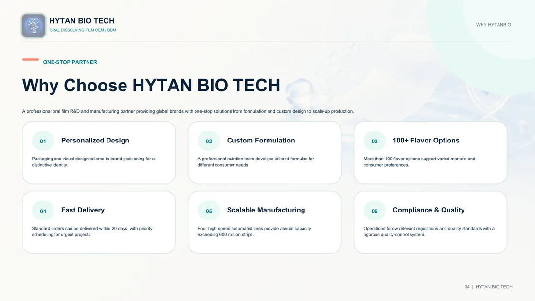 Why choose HYTAN Bio Tech oral film OEM preview
